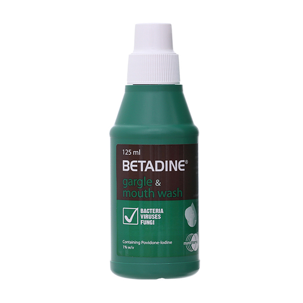 Dung dịch Betadine Gargle Sol 1% trị nhiễm khuẩn răng miệng (chai 125ml)