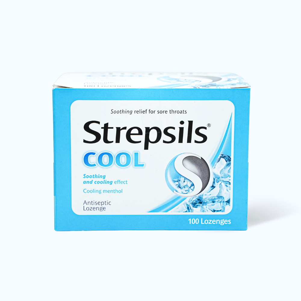 Viên ngậm Strepsils Cool trị đau họng (50 gói x 2 viên)