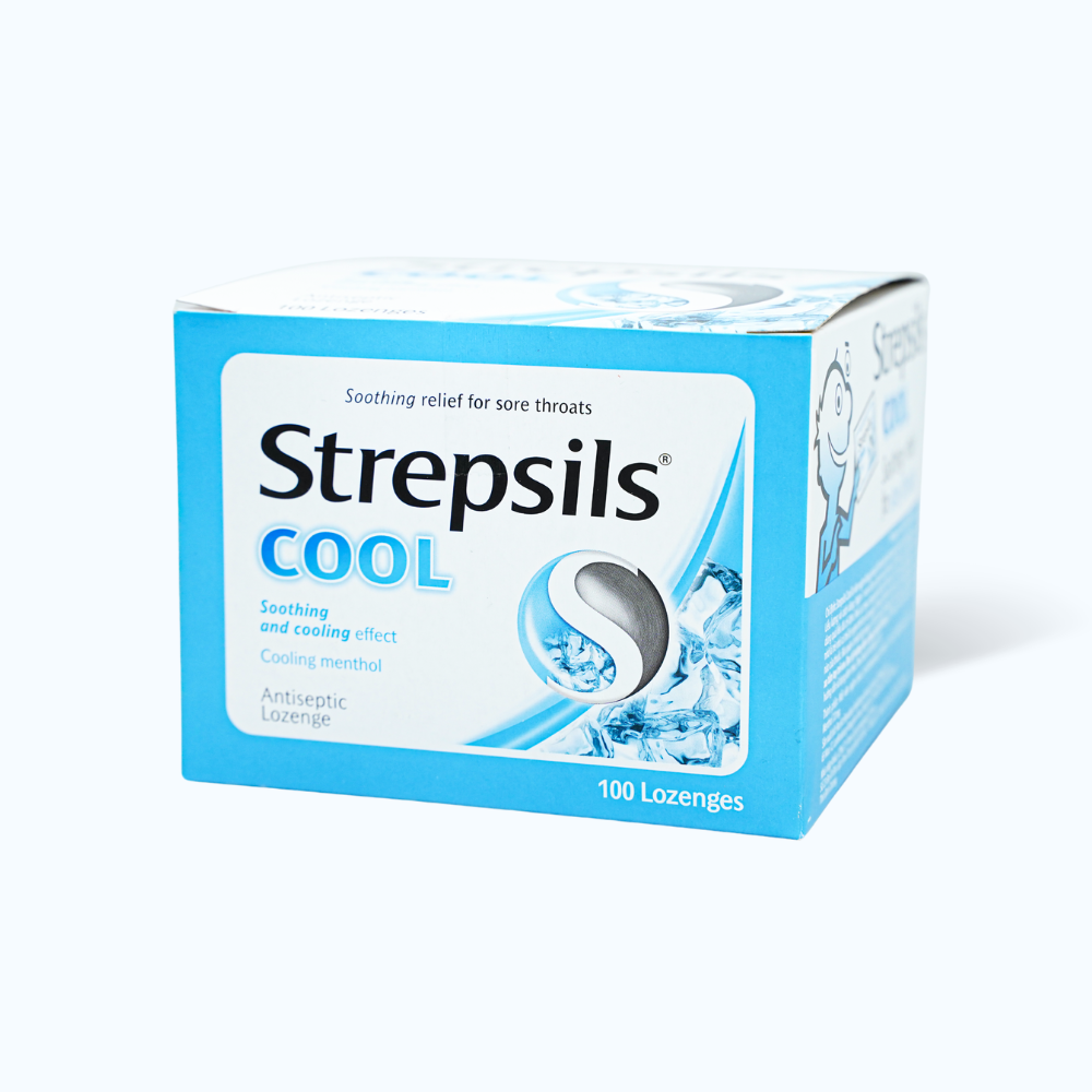 Viên ngậm Strepsils Cool trị đau họng (50 gói x 2 viên)