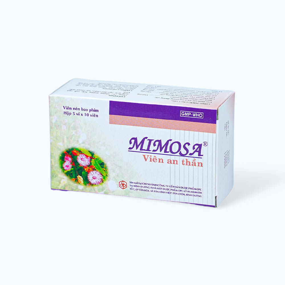 Viên nén Mimosa hỗ trợ điều trị mất ngủ, suy nhược thần kinh (5 vỉ x 10 viên)