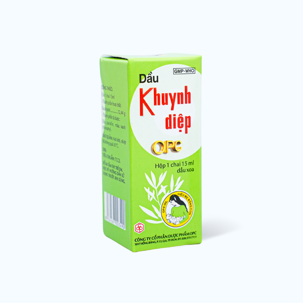 Dầu Khuynh Diệp OPC trị cảm cúm, sổ mũi, nghẹt mũi, chóng mặt, say tàu xe (chai 15ml)