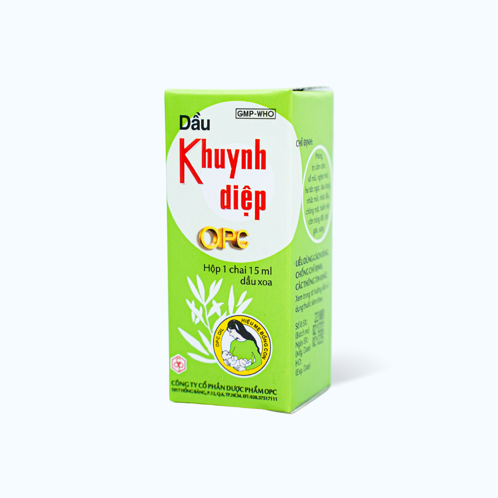 Dầu Khuynh Diệp OPC trị cảm cúm, sổ mũi, nghẹt mũi, chóng mặt, say tàu xe (chai 15ml)