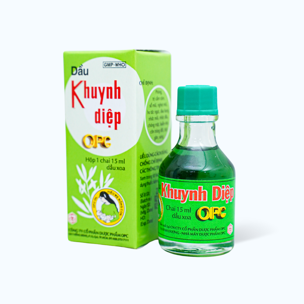 Dầu Khuynh Diệp OPC trị cảm cúm, sổ mũi, nghẹt mũi, chóng mặt, say tàu xe (chai 15ml)