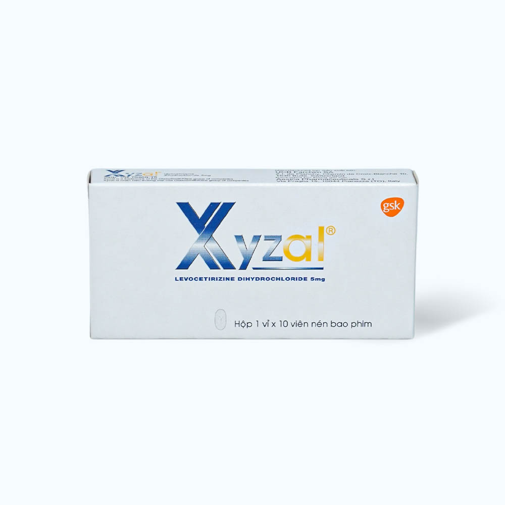 Viên nén Xyzal 5mg điều trị triệu chứng viêm mũi dị ứng, mày đay (1 vỉ x 10 viên)