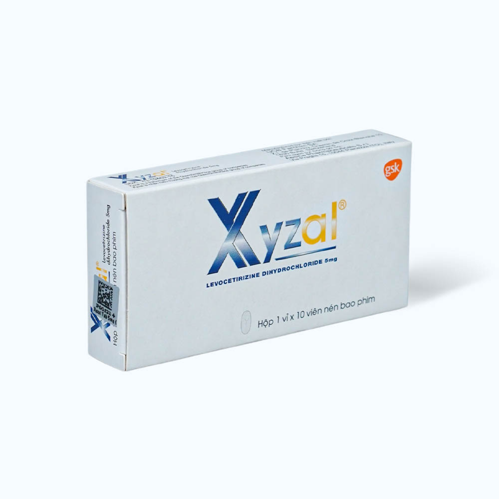 Viên nén Xyzal 5mg điều trị triệu chứng viêm mũi dị ứng, mày đay (1 vỉ x 10 viên)