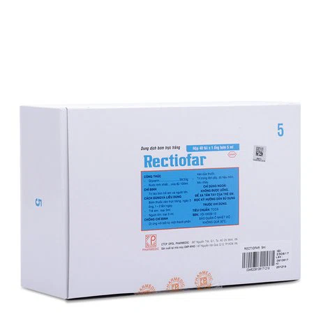 Dung dịch bơm trực tràng Rectiofar Người lớn trị táo bón (40 ống x 5ml)