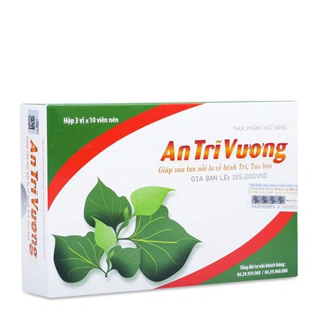 Viên uống An Trĩ Vương hỗ trợ làm giảm các triệu chứng của bệnh trĩ (Hộp 3 vỉ x 10 viên)