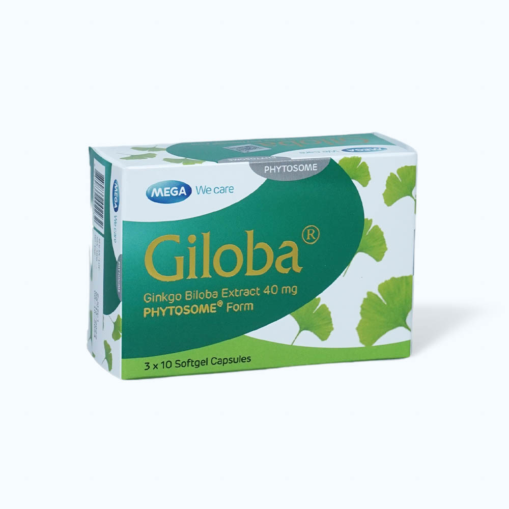 Viên nang Giloba 40mg điều trị suy tuần hoàn não (3 vỉ x 10 viên)