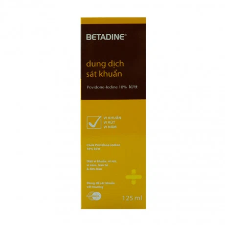 Dung dịch Betadine Antiseptic Solution 10% sát khuẩn da và niêm mạc (chai 125ml)