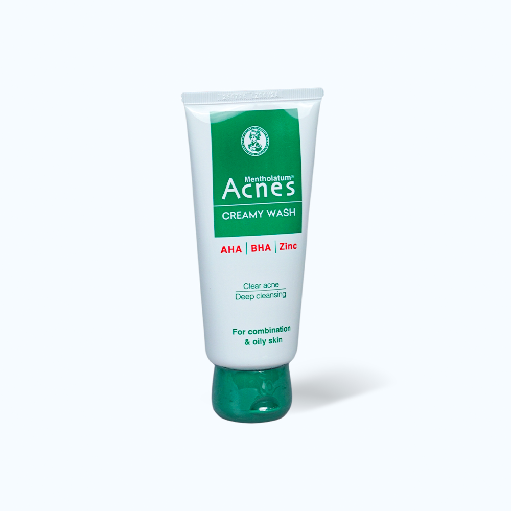 Kem Rửa Mặt ACNES Creamy Wash Hỗ Trợ Gỉam Mụn, Hạn Chế Sẹo Thâm (Tuýp 100g)