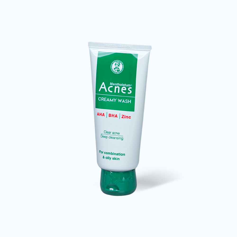 Kem Rửa Mặt ACNES Creamy Wash Hỗ Trợ Gỉam Mụn, Hạn Chế Sẹo Thâm (Tuýp 100g)