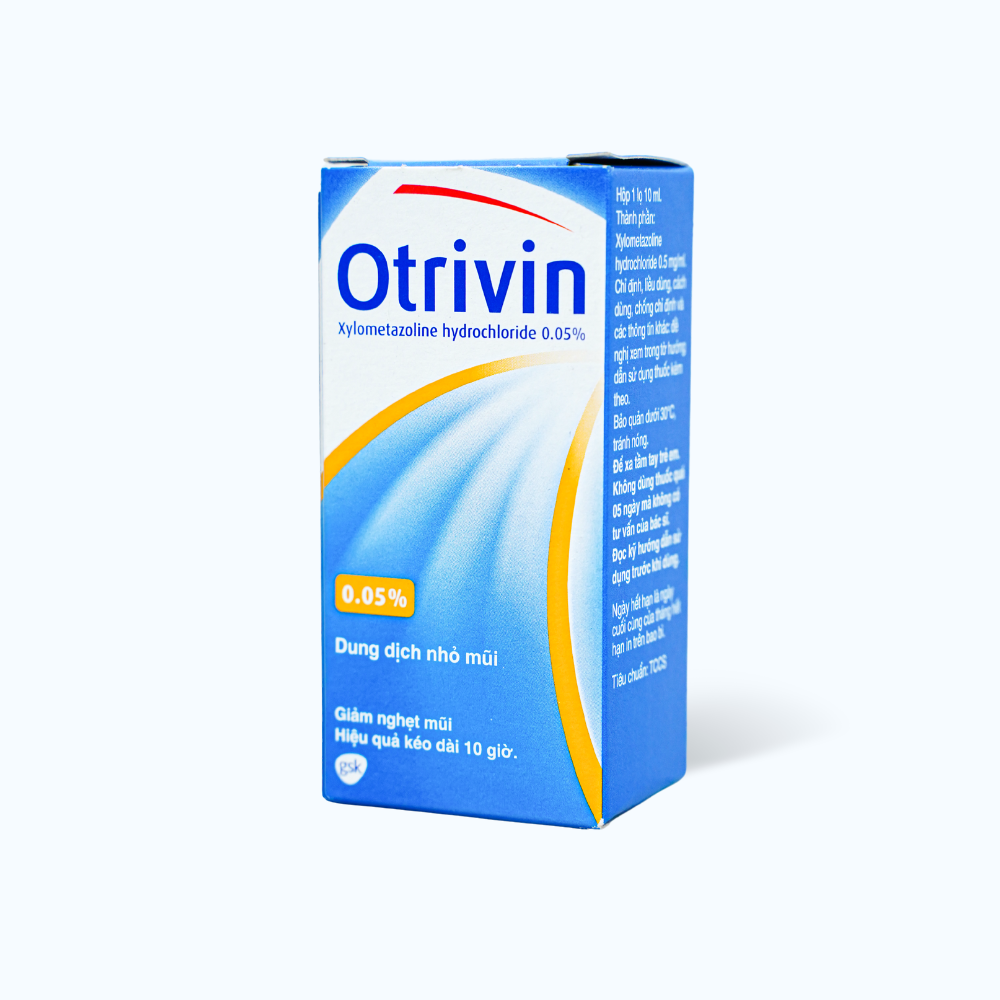 Thuốc nhỏ mũi Otrivin 0.05% trị sung huyết mũi, viêm xoang, viêm mũi dị ứng (chai 10ml)