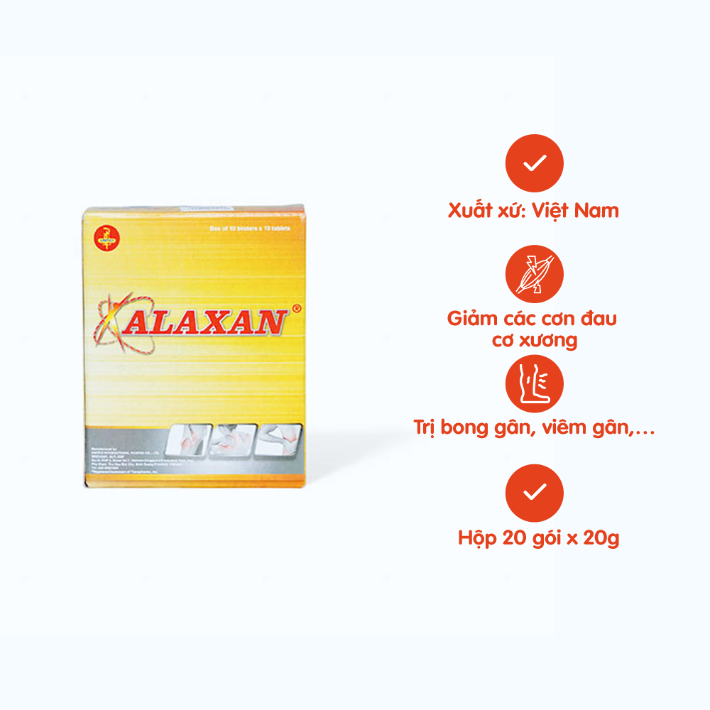 Viên nén bao phim Alaxan giảm các cơn đau cơ xương khớp (10 vỉ x 10 viên)