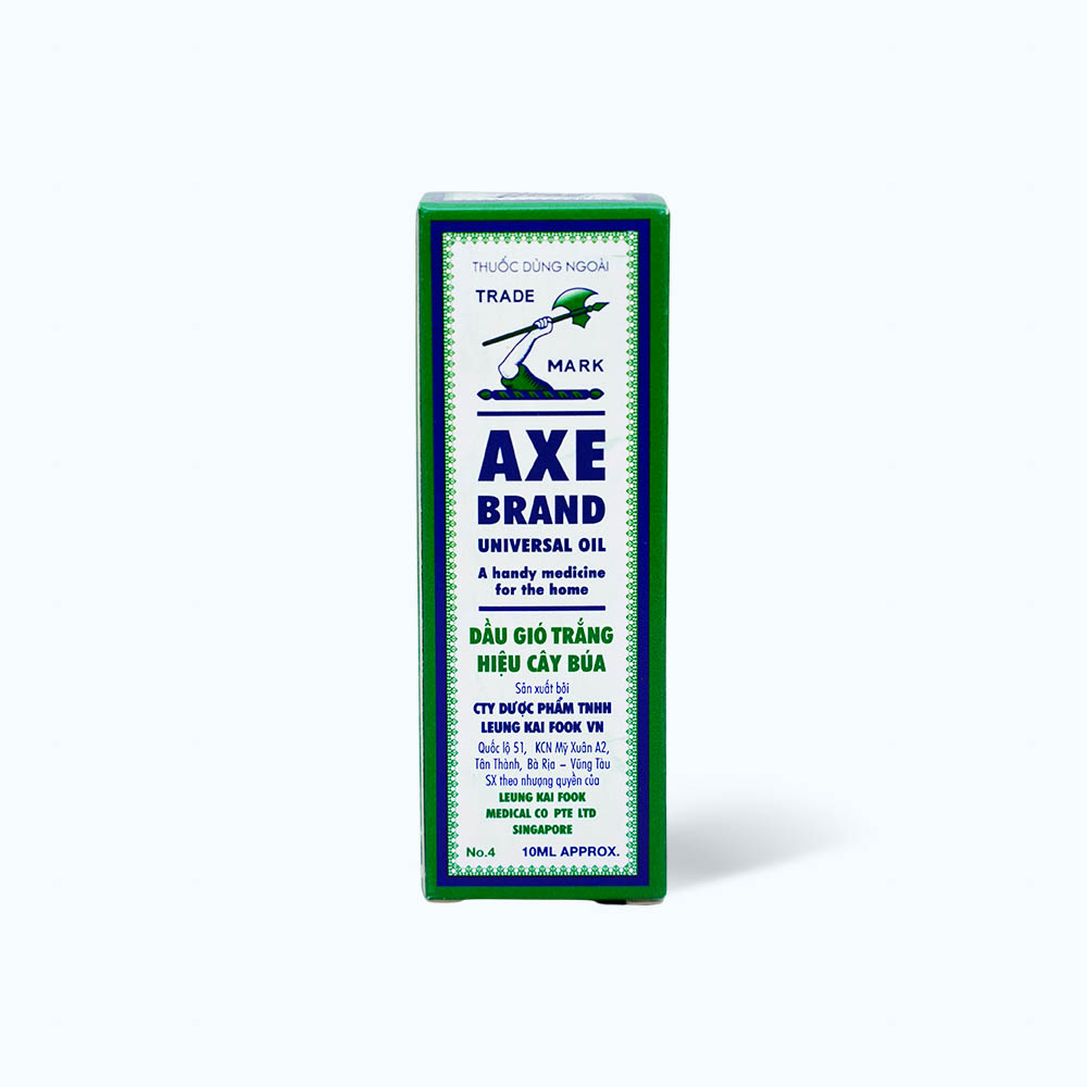 Dầu gió trắng hiệu cây búa Axe Brand trị cảm cúm, sổ mũi, chóng mặt, say tàu xe (chai 10ml)