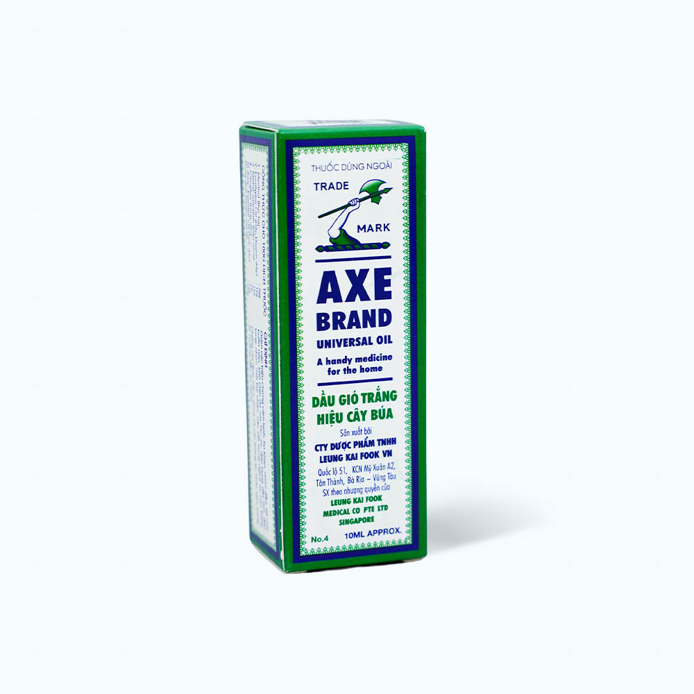 Dầu gió trắng hiệu cây búa Axe Brand trị cảm cúm, sổ mũi, chóng mặt, say tàu xe (chai 10ml)