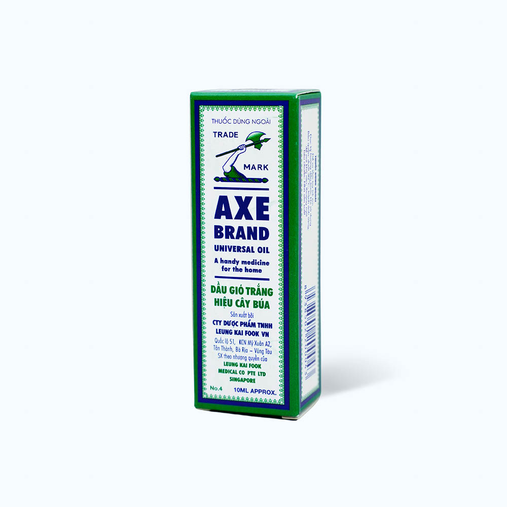 Dầu gió trắng hiệu cây búa Axe Brand trị cảm cúm, sổ mũi, chóng mặt, say tàu xe (chai 10ml)