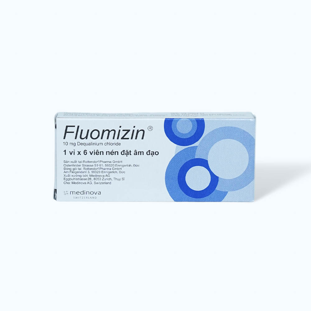 Viên đặt âm đạo Fluomizin 10mg điều trị nhiễm nấm âm đạo, nhiễm khuẩn âm đạo (1 vỉ x 6 viên)