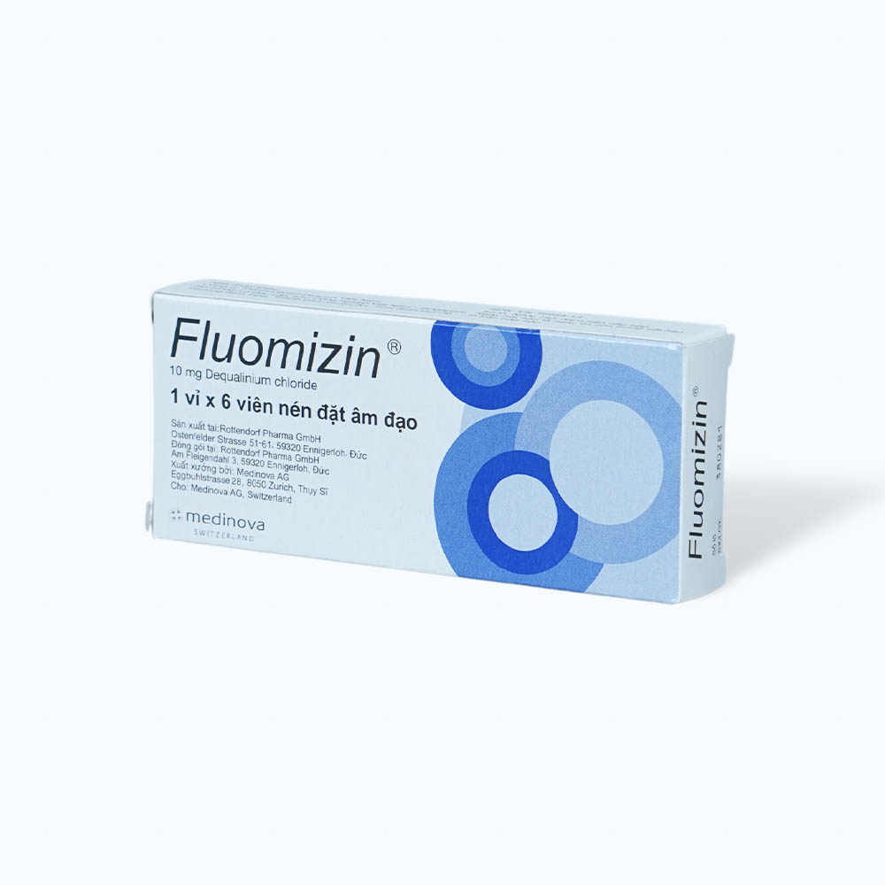 Viên đặt âm đạo Fluomizin 10mg điều trị nhiễm nấm âm đạo, nhiễm khuẩn âm đạo (1 vỉ x 6 viên)