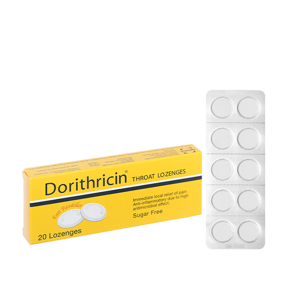 Viên ngậm Dorithricin trị đau nhức họng, viêm hầu họng, (2 vỉ x 10 viên)