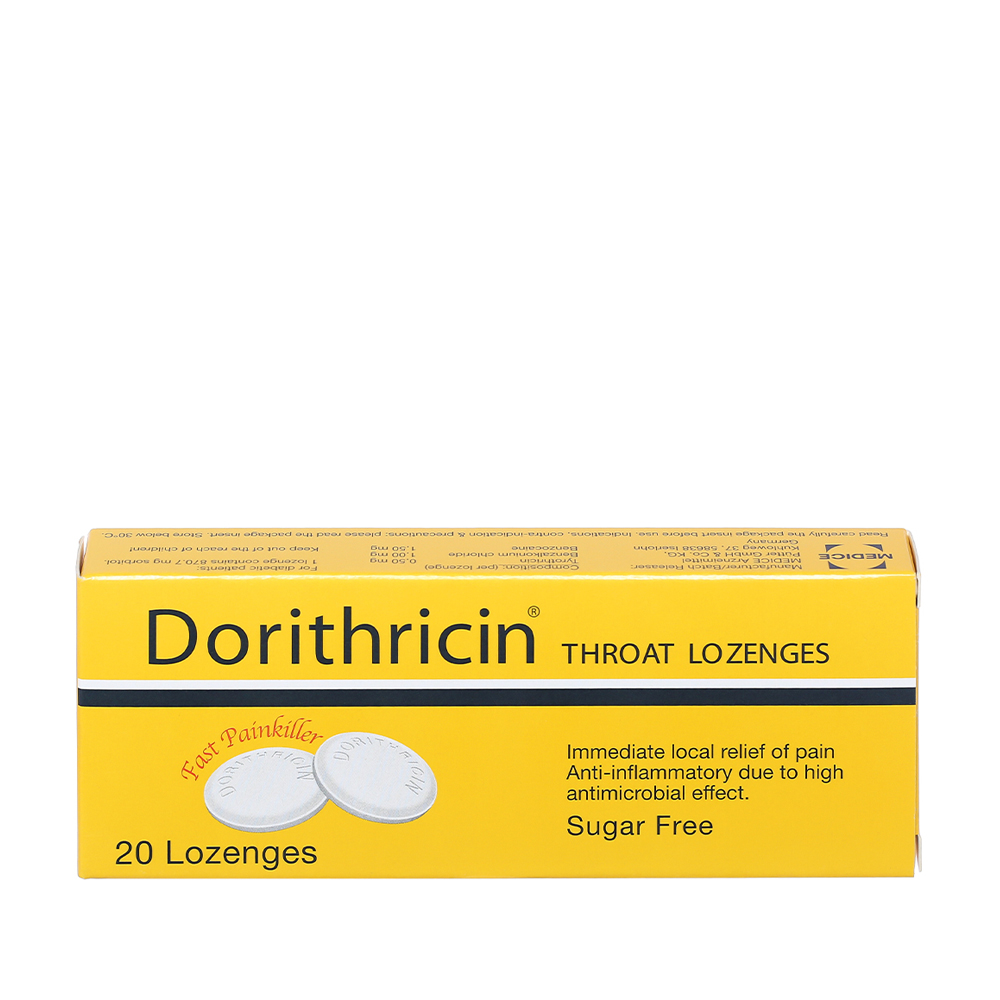 Viên ngậm Dorithricin trị đau nhức họng, viêm hầu họng, (2 vỉ x 10 viên)