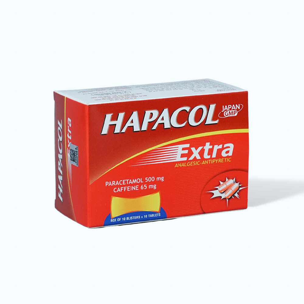 Viên nén Hapacol 500 mg Extra làm giảm đau các cơn đau, hạ sốt (10 vỉ x 10 viên)