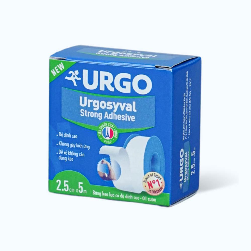 Băng keo y tế lụa có độ dính cao URGO Syval Strong Adhesive  (1 Cuộn)