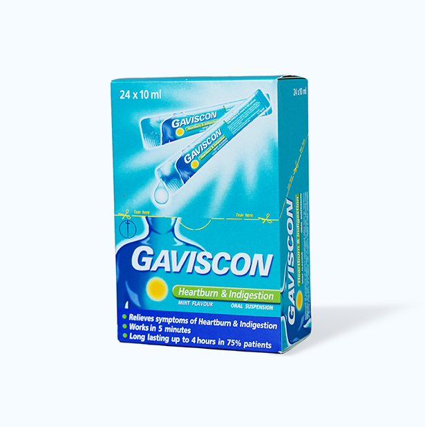 Hỗn dịch uống Gaviscon Suspension trị trào ngược dạ dày thực quản (24 gói x 10ml)