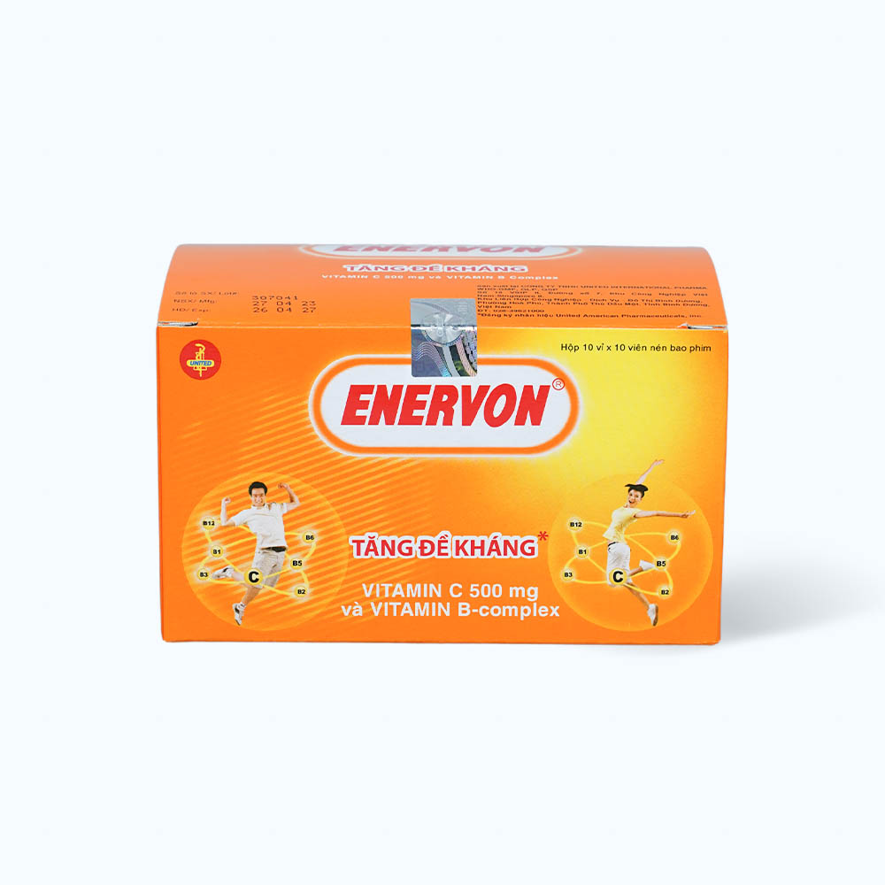 Viên nén Enervon dự phòng và bổ sung thiếu hụt các vitamin nhóm B, C (10 vỉ x10 viên)