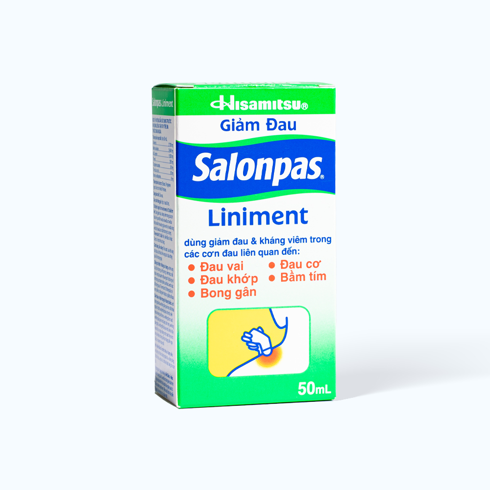 Thuốc xịt ngoài da Salonpas Liniment giảm đau vai, đau cơ, đau khớp, bầm tím (chai 50ml)
