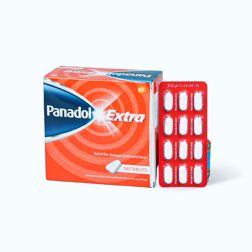 Viên nén Panadol Extra giảm triệu chứng đau, hạ sốt (15 vỉ x 12 viên)