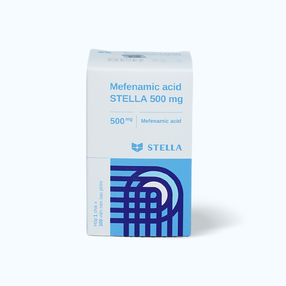 Viên nén Mefenamic Acid Stella 500mg giảm đau đầu, đau răng, đau sau phẫu thuật (chai 100 viên)