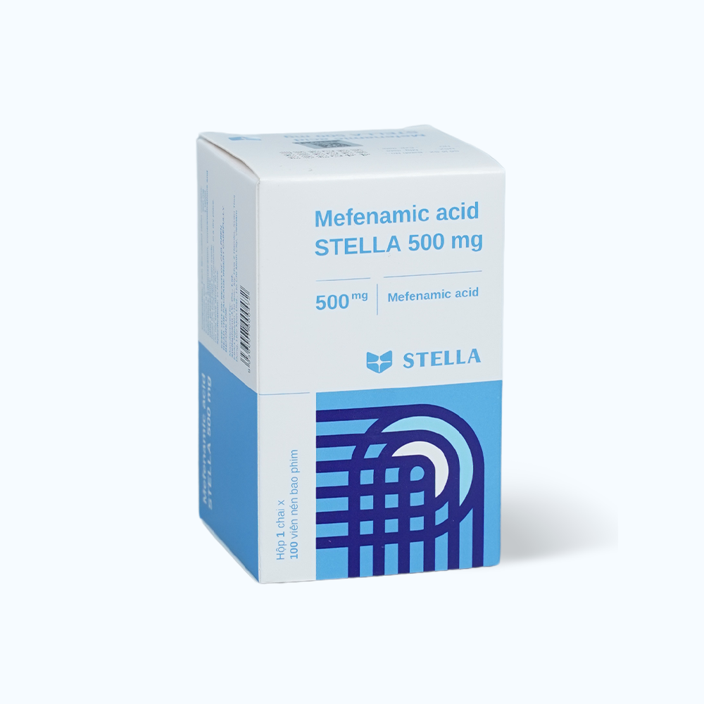 Viên nén Mefenamic Acid Stella 500mg giảm đau đầu, đau răng, đau sau phẫu thuật (chai 100 viên)