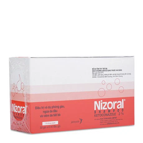 Dầu gội Nizoral Shampoo 2% điều trị và dự phòng nhiễm nấm (50 gói x 6ml)
