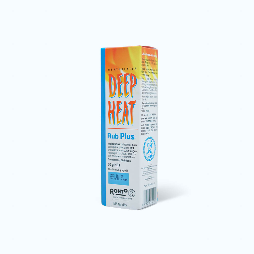 Thuốc dùng ngoài Deep Heat điều trị các bệnh thấp khớp, viêm khớp, đau cơ (tuýp 30g)