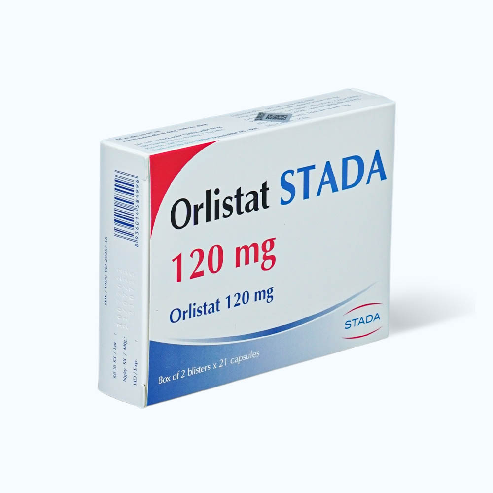 Viên nang Orlistat Stada 120mg hỗ trợ giảm calo trong điều trị béo phì, thừa cân (2 vỉ x 21 viên)