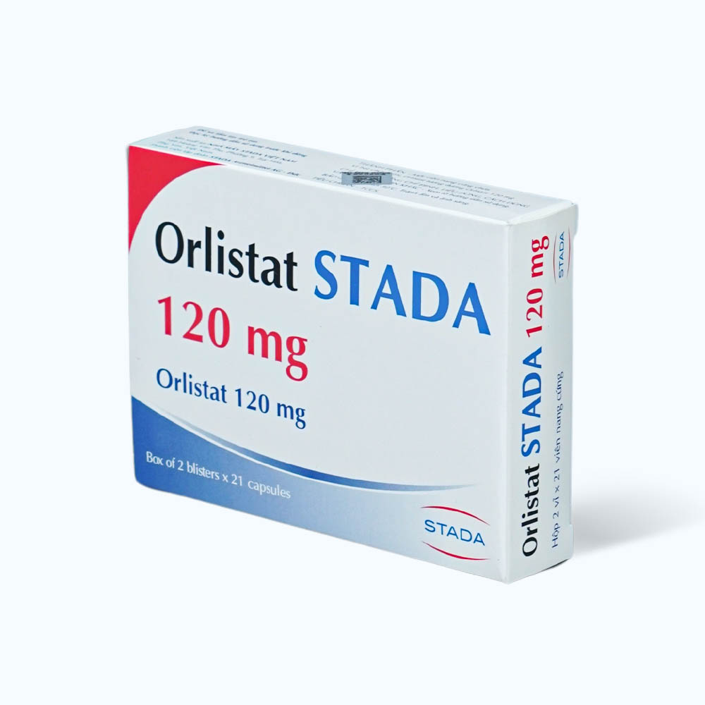 Viên nang Orlistat Stada 120mg hỗ trợ giảm calo trong điều trị béo phì, thừa cân (2 vỉ x 21 viên)