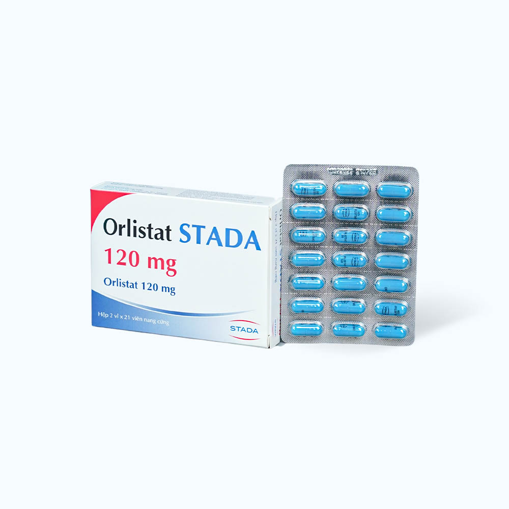 Viên nang Orlistat Stada 120mg hỗ trợ giảm calo trong điều trị béo phì, thừa cân (2 vỉ x 21 viên)