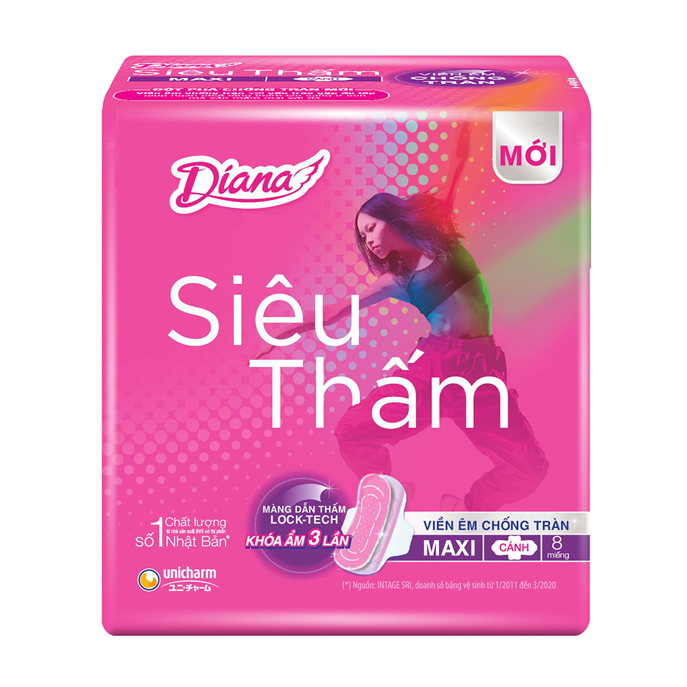 Băng Vệ Sinh DIANA Siêu Thấm Cánh (8 Miếng)