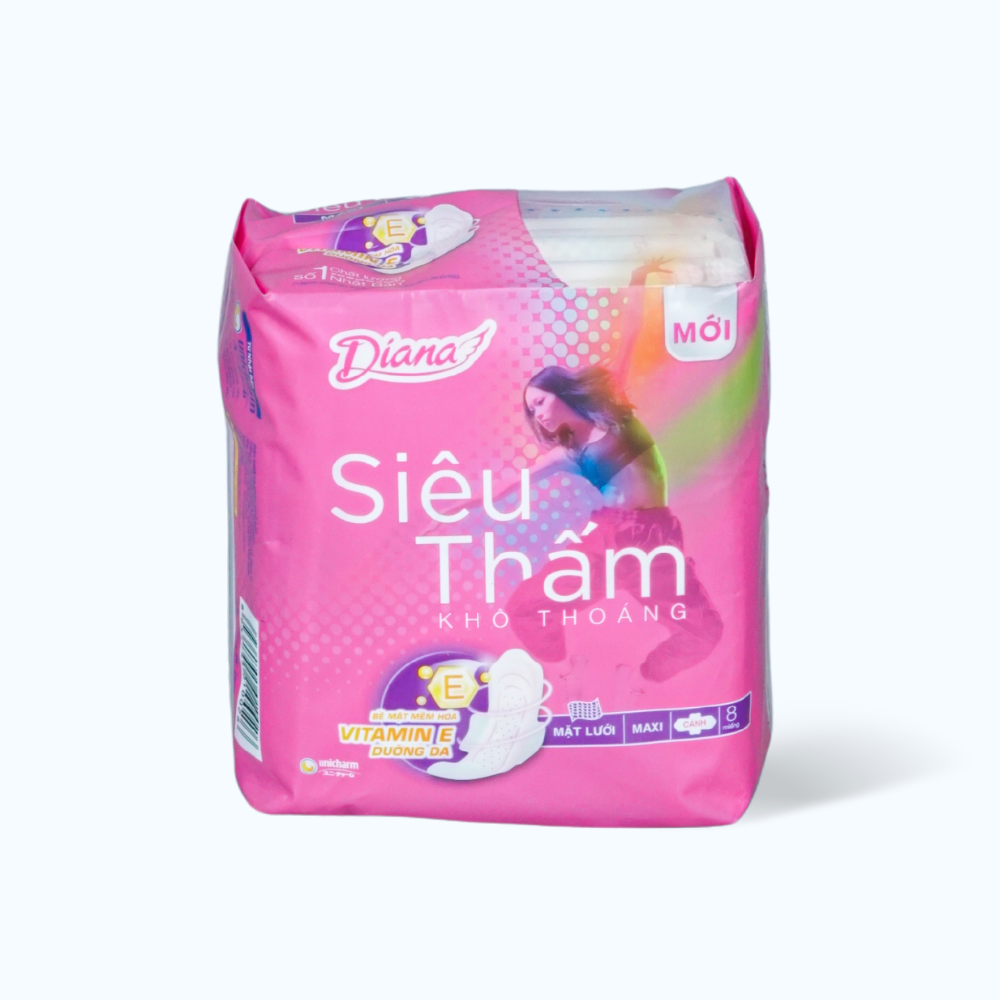 Băng Vệ Sinh DIANA Siêu Thấm Siêu Mỏng Cánh (8 Miếng)