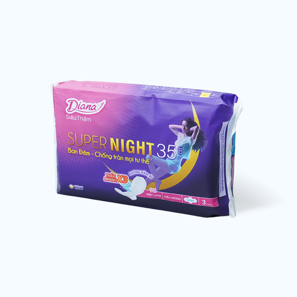 Băng Vệ Sinh Ban Đêm DIANA SUPER NIGHT 35Cm (3 Miếng)