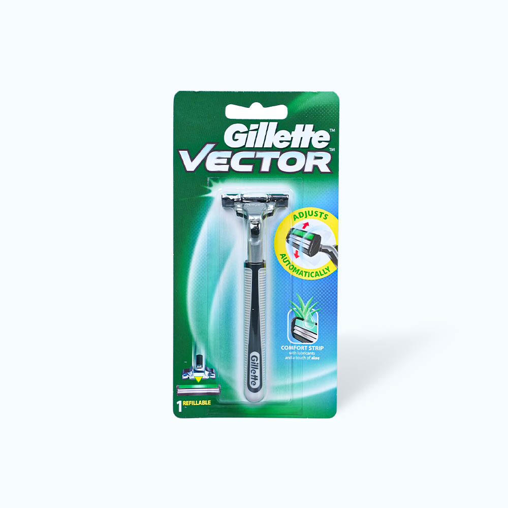 Dao Cạo Râu GILLETTE VECTOR PLUS RAZOR 1UP (1 Cái/Vỉ)