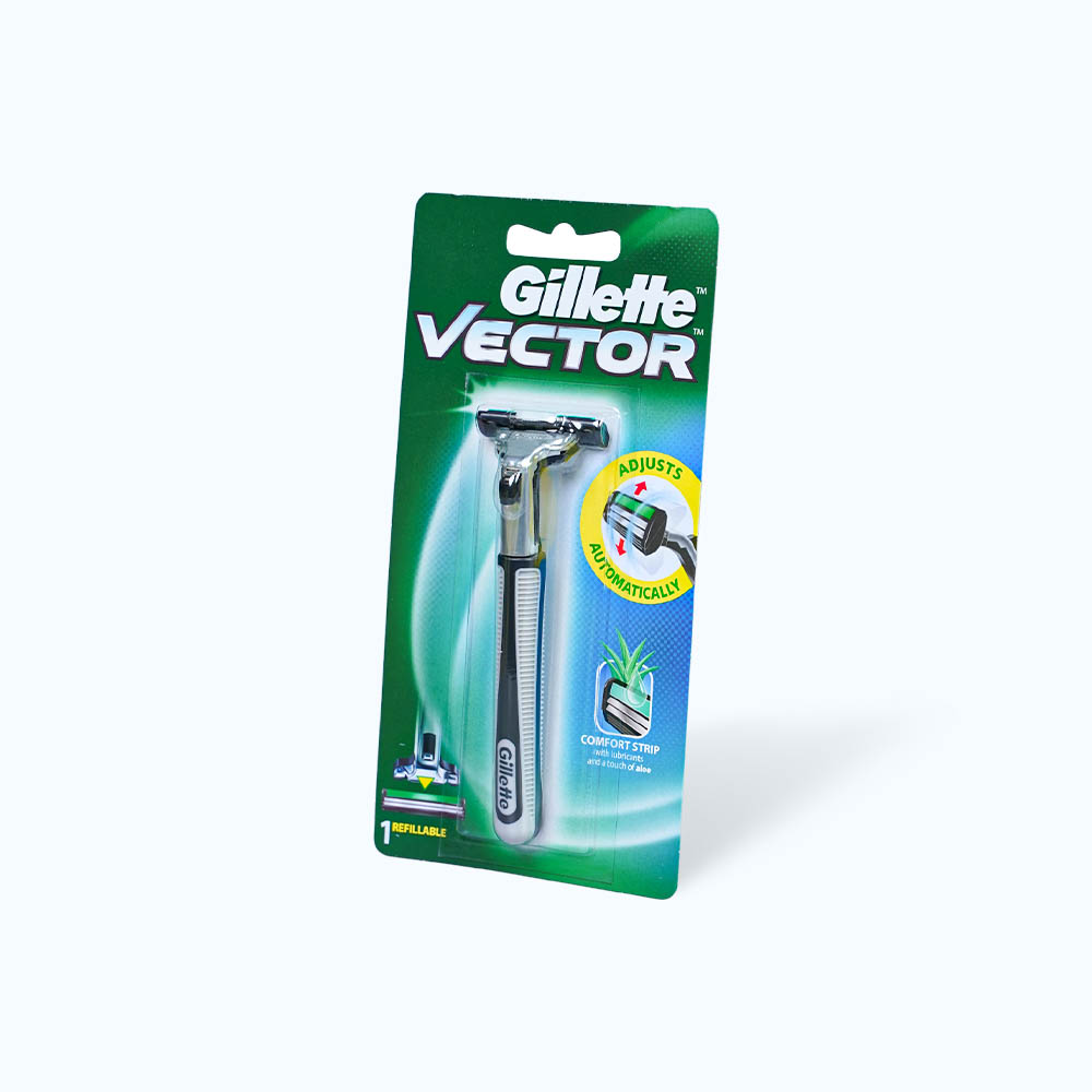 Dao Cạo Râu GILLETTE VECTOR PLUS RAZOR 1UP (1 Cái/Vỉ)