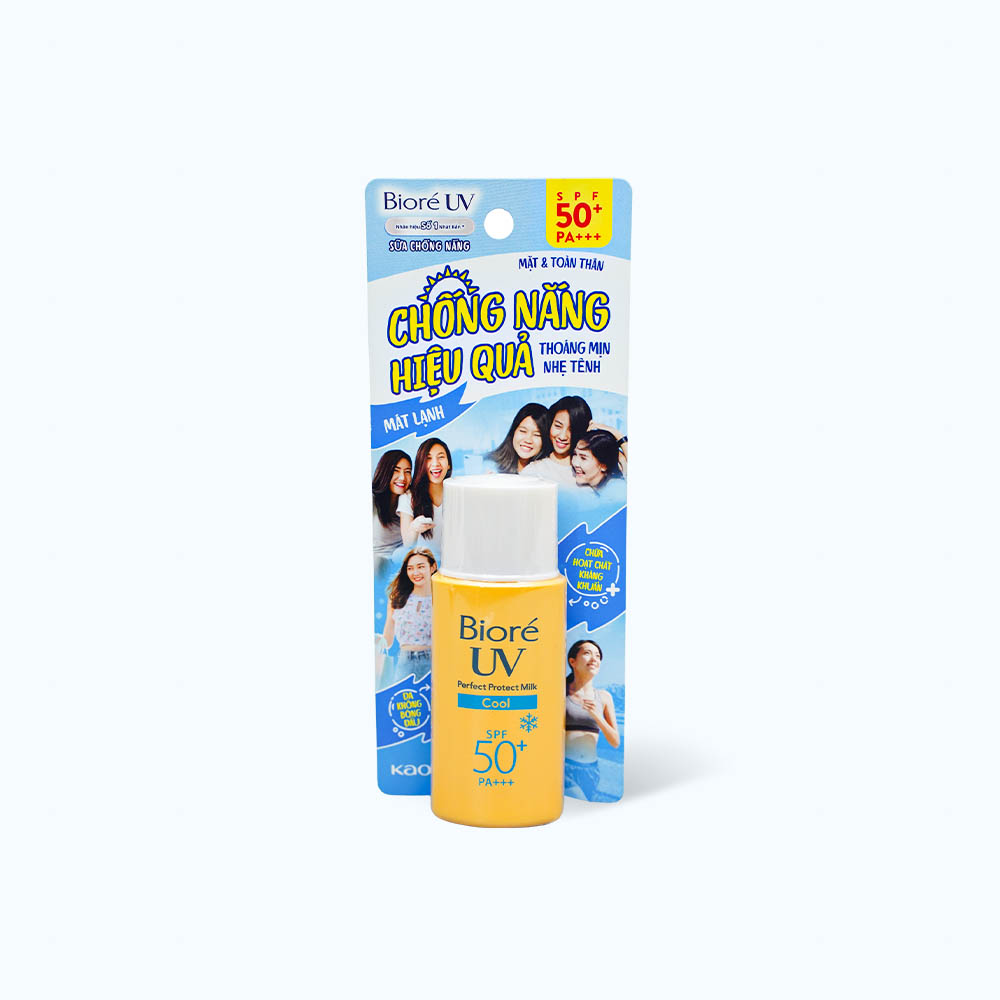 Sữa Chống Nắng BIORÉ Perfect Protect Milk COOL Bảo Vệ Hoàn Hảo - Mát Lạnh UV  SPF50/PA+++ (25ml)