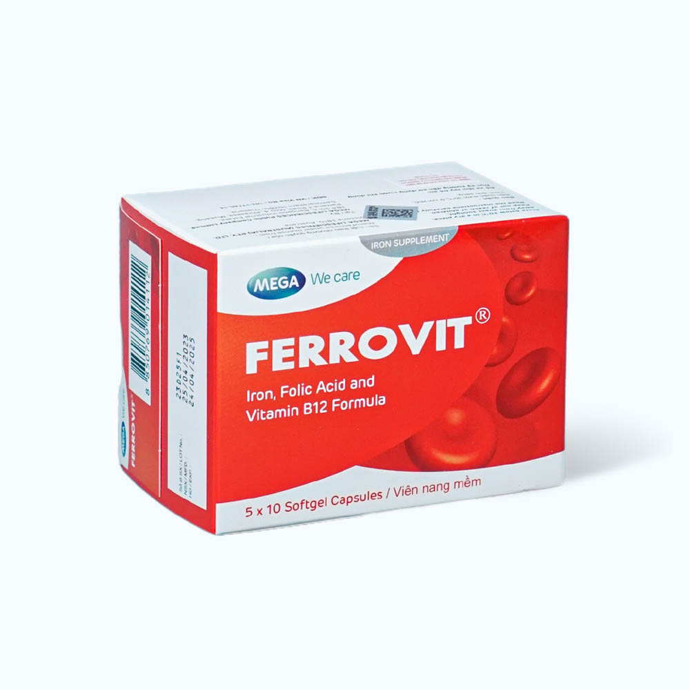 Viên nang Ferrovit bổ sung sắt, bổ máu (5 vỉ x 10 viên)