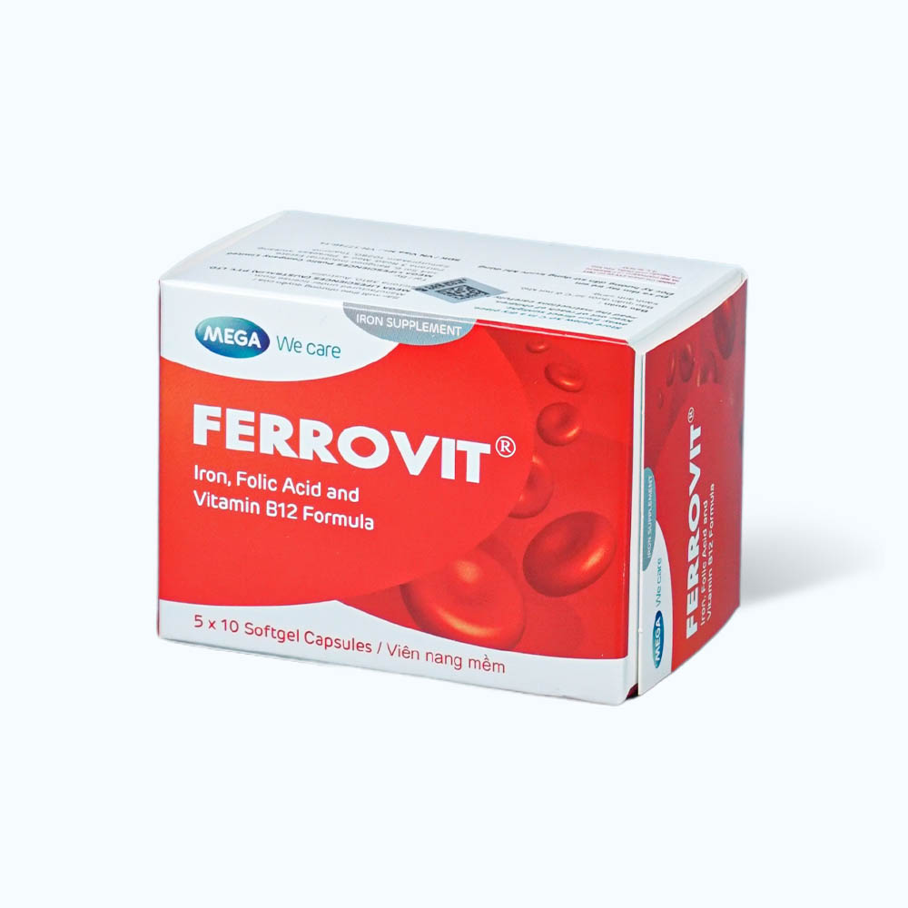 Viên nang Ferrovit bổ sung sắt, bổ máu (5 vỉ x 10 viên)