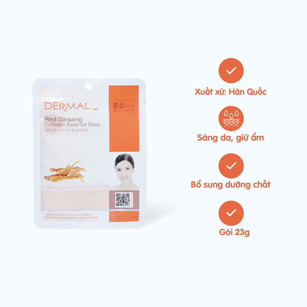 Mặt nạ Dermal Red Ginseng Collagen Essence Mask (23g)