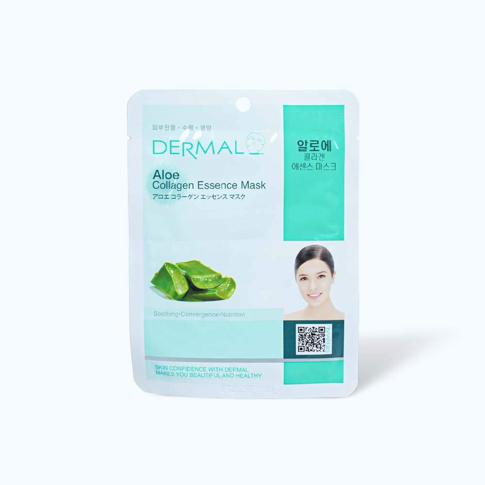 Mặt nạ DERMAL Collagen Aloe dưỡng da, bổ sung dưỡng chất, làm sáng da, giữ ẩm (Gói 23g)