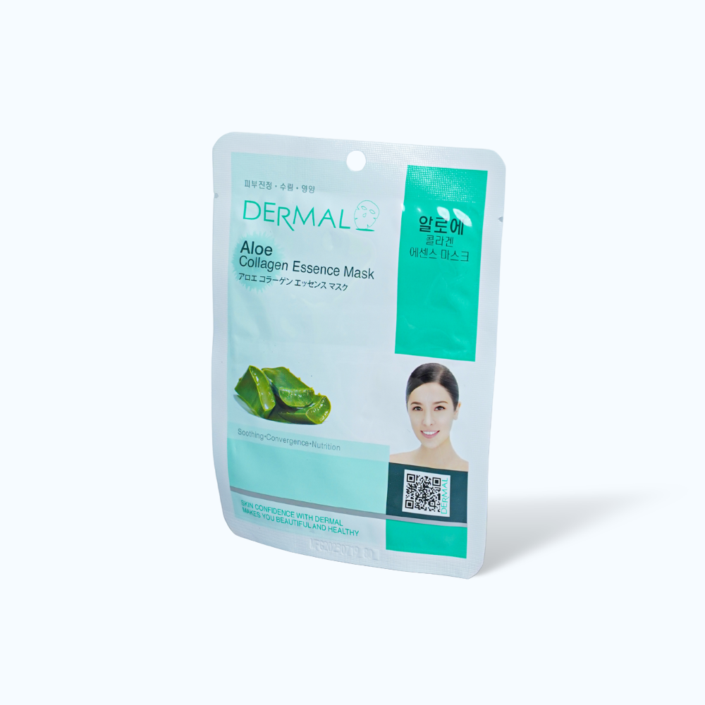 Mặt nạ DERMAL Collagen Aloe dưỡng da, bổ sung dưỡng chất, làm sáng da, giữ ẩm (Gói 23g)