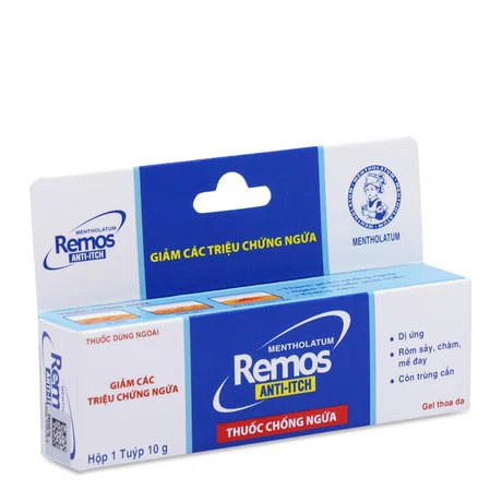 Gel Remos Anti-Itch trị ngứa, vết côn trùng cắn, chàm, viêm da tiếp xúc, dị ứng, mề đay (tuýp 10g)