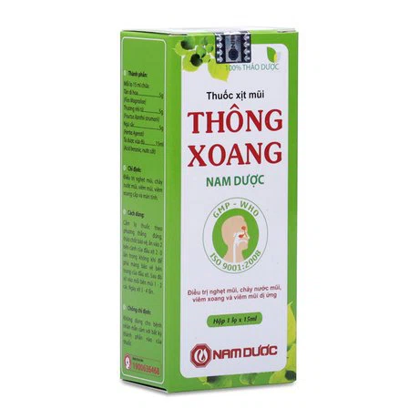 Thuốc xịt mũi Thông Xoang Tán Nam Dược trị viêm xoang, viêm mũi dị ứng, sổ mũi, hắt hơi (chai 15ml)